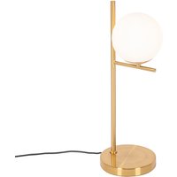 Art deco tafellamp goud met opaal glas - Flore