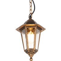 Buiten hanglamp antiek goud IP44 - New Haven