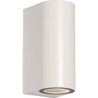 Buiten wandlamp wit kunststof ovaal 2-lichts - Baleno