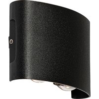 Buiten wandlamp zwart incl. LED 4-lichts IP54 - Silly