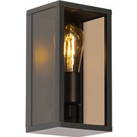 Buiten wandlamp zwart met smoke glas 26 cm IP44 - Charlois