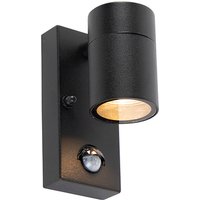 Buitenwandlamp zwart met bewegingssensor IP44 - Solo