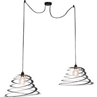 Design hanglamp 2-lichts met spiraal kap 50 cm - Scroll