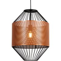 Design hanglamp koper met zwart 40 cm - Mariska