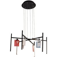 Design hanglamp zwart 3-staps dimbaar 6-lichts - Kroon