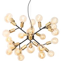 Design hanglamp zwart met goud 24-lichts - Juul
