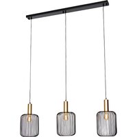 Design hanglamp zwart met goud 3-lichts - Mayelle