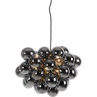 Design hanglamp zwart met smoke glas 8-lichts rond - Uvas