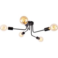 Design plafondlamp zwart 5-lichts - Facile