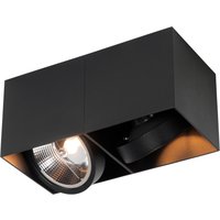 Design spot zwart rechthoekig AR111 2-lichts - Box