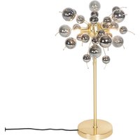 Design tafellamp messing met smoke glas 3-lichts - Explode