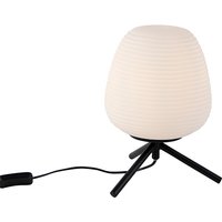 Design tafellamp zwart 20 cm met opaal glas - Hero