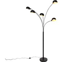 Design vloerlamp zwart 5-lichts - Sixties