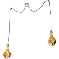 Hanglamp goud 2-lichts incl. LED spiegel goud dimbaar - Cava Luxe