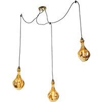 Hanglamp goud 3-lichts incl. LED spiegel goud dimbaar - Cava Luxe