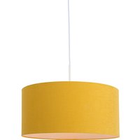 Hanglamp wit met gele kap 50 cm - Combi 1