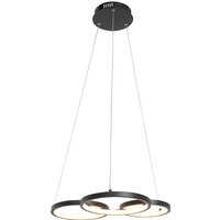 Hanglamp zwart incl. LED 3-staps dimbaar 3-lichts - Rondas