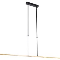 Hanglamp zwart met goud incl. LED dimbaar - Bold