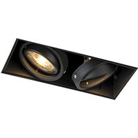 Inbouwspot zwart GU10 draai- en kantelbaar trimless 2-lichts - Oneon