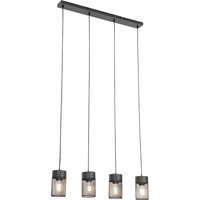 Industriële hanglamp zwart 4-lichts - Jim