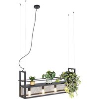 Industriële hanglamp zwart met gaas 4-lichts - Cage Rack