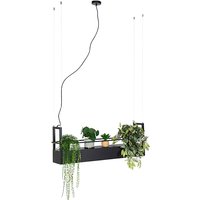 Industriële hanglamp zwart met rek 4-lichts GU10 - Cage Rack