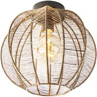 Industriële plafondlamp brons met zwart - Dong