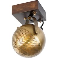 Industriële spot brons met hout - Haicha
