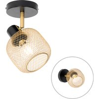 Industriële spot zwart met goud - Bliss Mesh