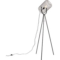 Industriële vloerlamp tripod staal zwart - Bliss Vefa