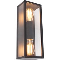Industriële wandlamp zwart 38 cm 2-lichts IP44 - Charlois