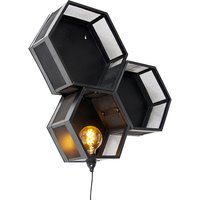 Industriële wandlamp zwart - Comb gaze