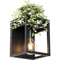 Industriële wandlamp zwart met rek - Cage Rack