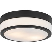 Klassieke buiten plafondlamp zwart 28 cm IP44 - Flavi