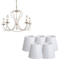 Klassieke kroonluchter taupe met wit - Como 5