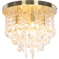 Klassieke plafondlamp goud met glas - Medusa
