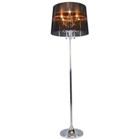 Klassieke vloerlamp chroom met zwarte kap - Ann-Kathrin 5