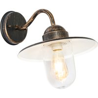 Landelijke buiten wandlamp antiek goud IP44 - Kansas
