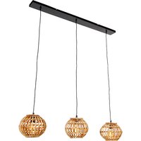 Landelijke hanglamp bamboe langwerpig 3-lichts - Canna