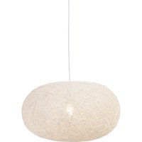 Landelijke hanglamp wit 50 cm - Corda Flat