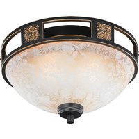 Landelijke ronde plafondlamp roestkleur 33 cm - Quinta