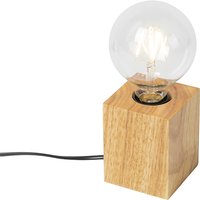 Landelijke tafellamp hout naturel - Bloc