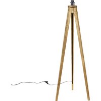 Landelijke vloerlamp tripod vintage hout - Tripod Classic