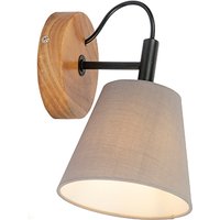Landelijke wandlamp hout met grijs - Cupy