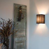 Landelijke wandlamp zwart - Vete