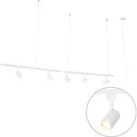 Modern hang railsysteem wit met 5 spots 1-fase - Jeana