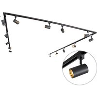 Modern railsysteem zwart met 14 spots 1-fase - Jeana