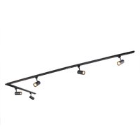 Modern railsysteem zwart met 5 spots 1-fase - Jeana