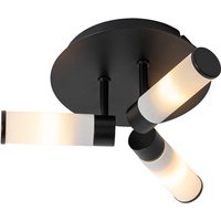 Moderne badkamer plafondlamp zwart 3-lichts IP44 - Bath