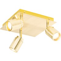 Moderne badkamer spot messing vierkant 3-lichts IP44 - Ducha